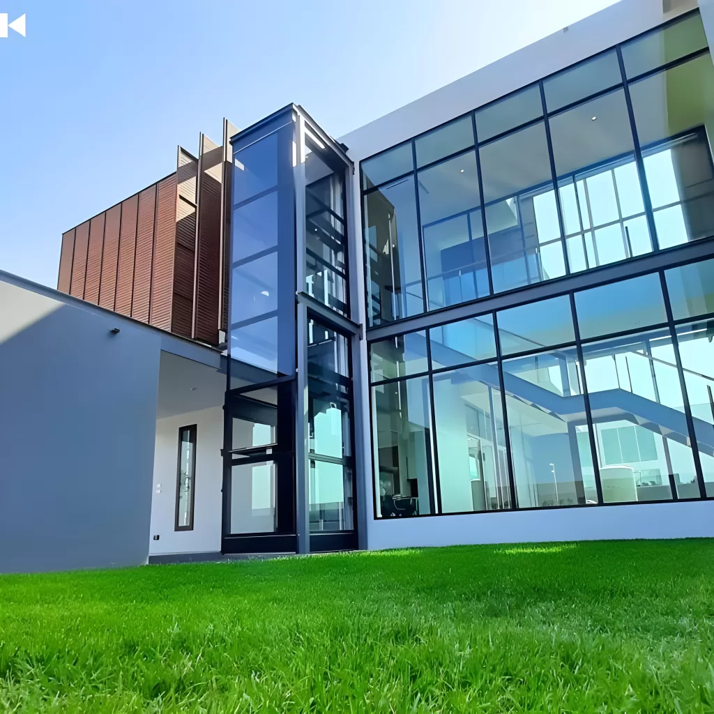 lift rumah kalea kosmos k60 di area taman belakang rumah modern